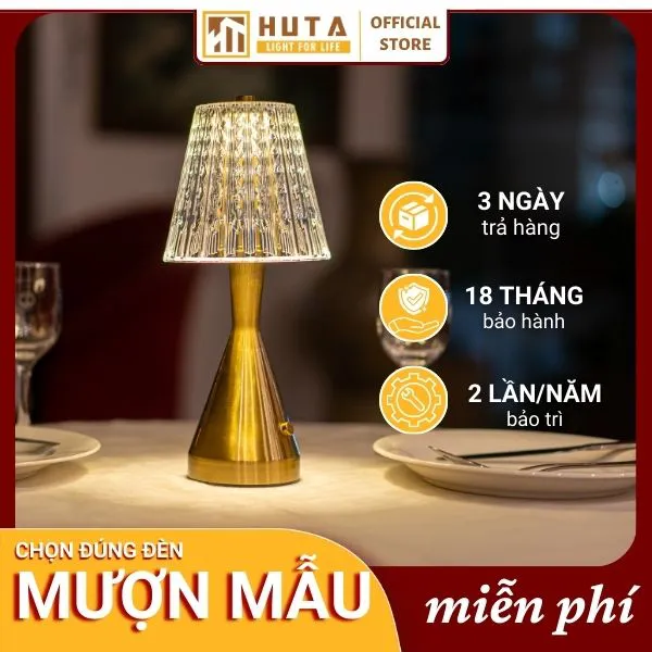 Đèn Bàn Led Quầy Bar, Nhà Hàng Pin Sạc Tích Điện Cảm Ứng HUTA Light For Life Mã RESBED2