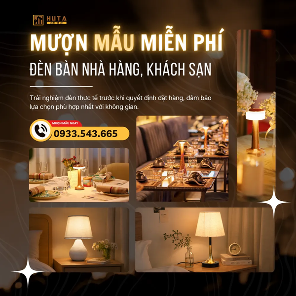 Đèn Bàn Pin Sạc HUTA Light For Life AL1 Thép Điều Chỉnh Độ Sáng, Thiết Kế Hiện Đại