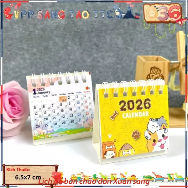 [MKB GIFT] Quà tặng từ thương hiệu HUTA Light For Life Lịch Bàn Mini 2026, Có Ngày Âm Lịch Và Ngày Lễ