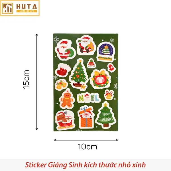 [MKB GIFT] Quà tặng từ thương hiệu HUTA LIGHT FOR LIFE Sticker - Noel dễ thương, trang trí Giáng Sinh