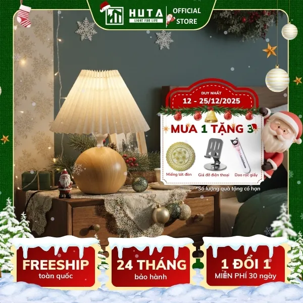 Đèn Ngủ Để Bàn HUTA Light For Life T8 Điều Chỉnh Độ Sáng, Ánh Sáng Vàng, Bảo Hành 24 Tháng