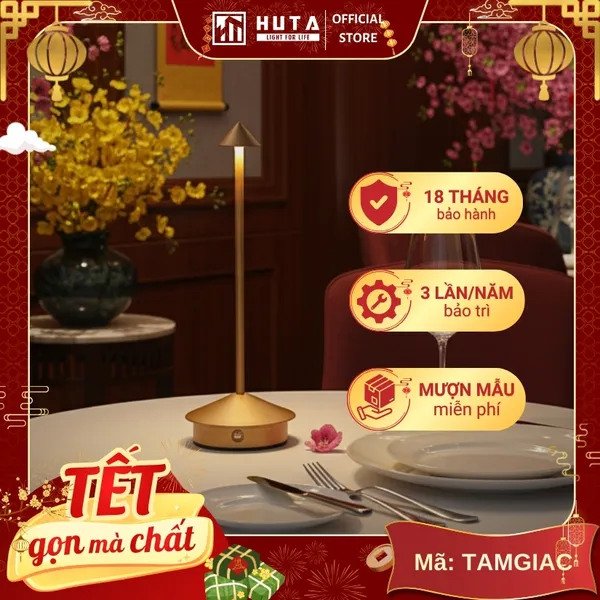 Đèn Bàn Led Quầy Bar, Quán Bar, Nhà Hàng Pin Sạc Tích Điện Mã TAMGIAC