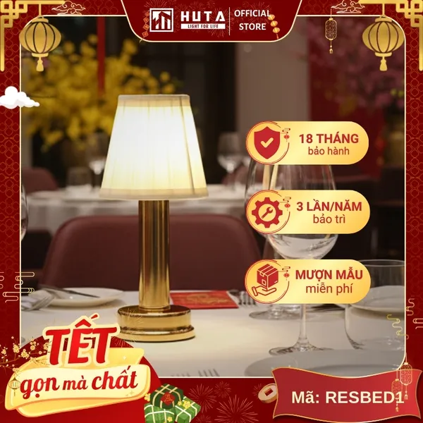 Đèn Bàn Led Quầy Bar, Quán Bar, Nhà Hàng Pin Sạc Tích Điện Mã RESBED1