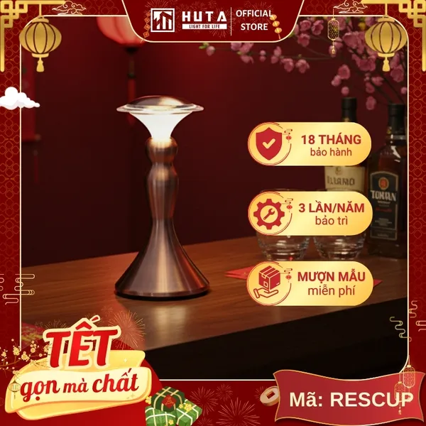 Đèn Bàn Led Quầy Bar, Quán Bar, Nhà Hàng Pin Sạc Tích Điện Mã RESCUP