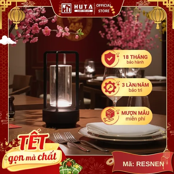 Đèn Bàn Led Quầy Bar, Quán Bar, Nhà Hàng Pin Sạc Tích Điện Mã RESNEN