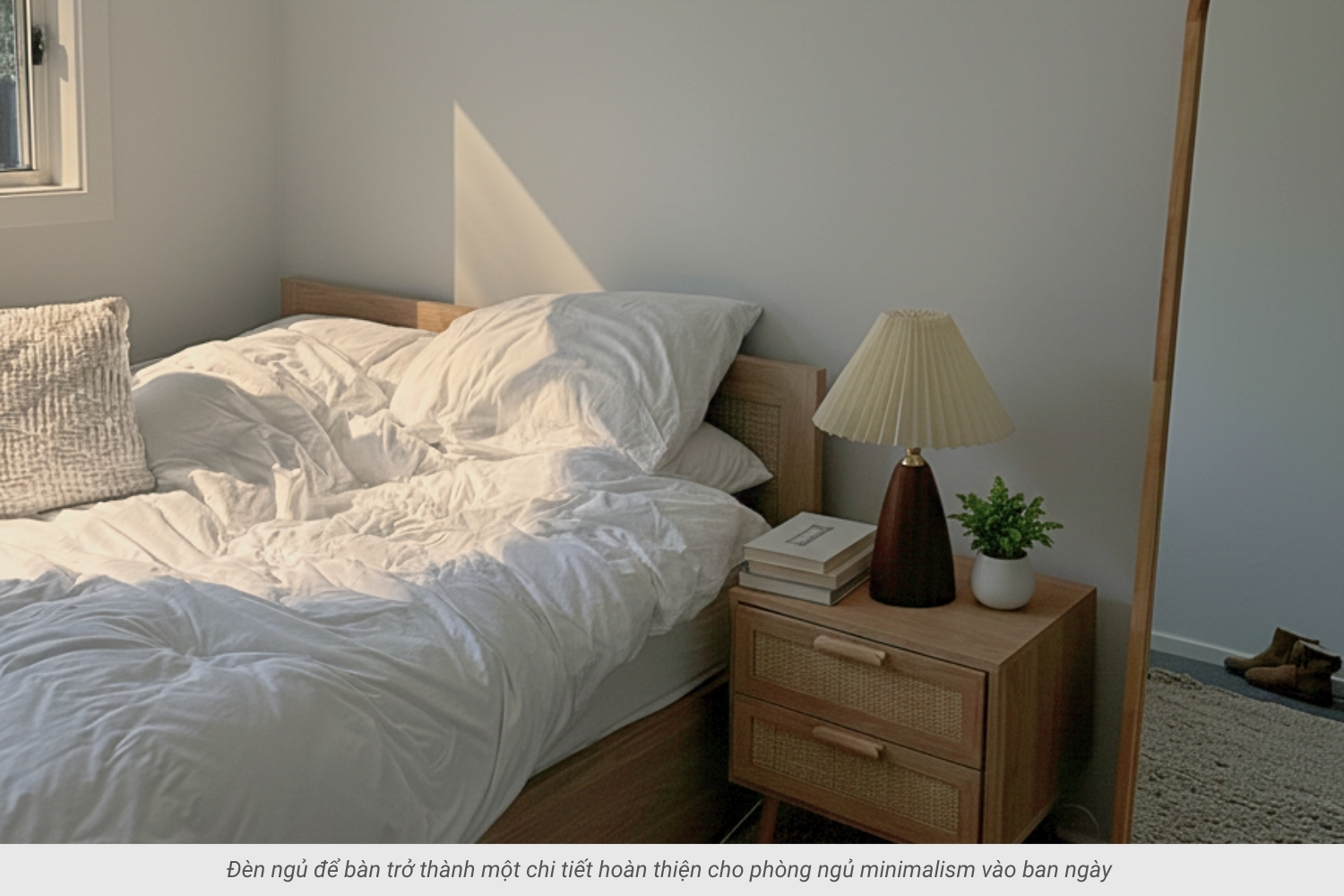 1. Vai trò của đèn ngủ để bàn trong phòng ngủ minimalism