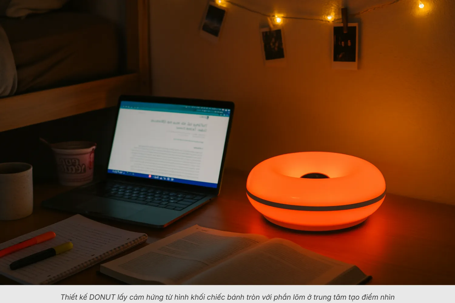 2.8 Đèn Decor Phòng Ngủ DONUT – Chạm Cảm Ứng