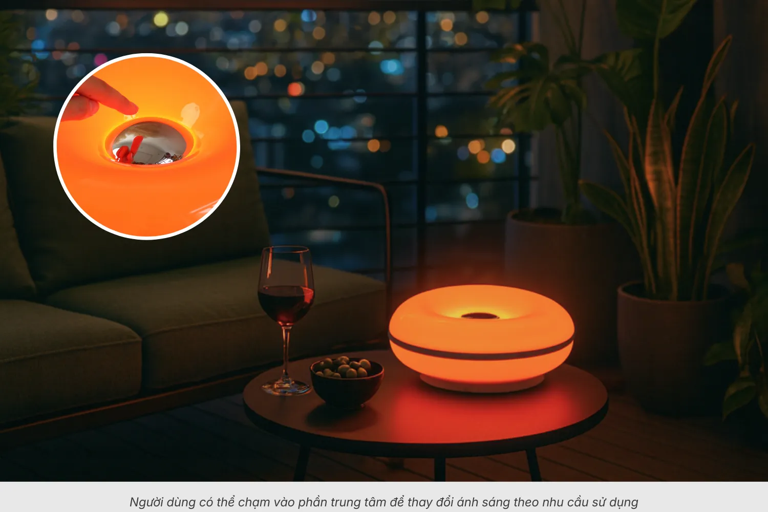 2.8 Đèn Decor Phòng Ngủ DONUT – Chạm Cảm Ứng