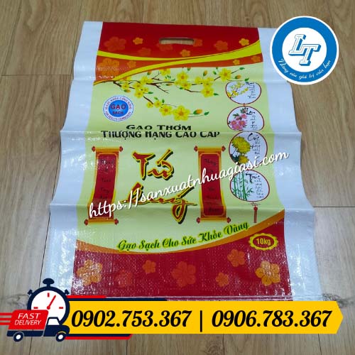 Bao tải gạo tứ quý có đục lỗ Bao tải gạo tứ quý có đục lỗ