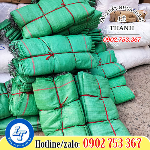 Bao tải dứa đóng nước đá màu xanh