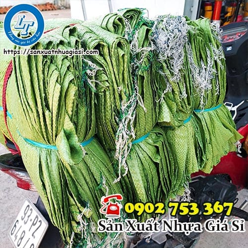 Bao tải dứa xanh đựng xà bần