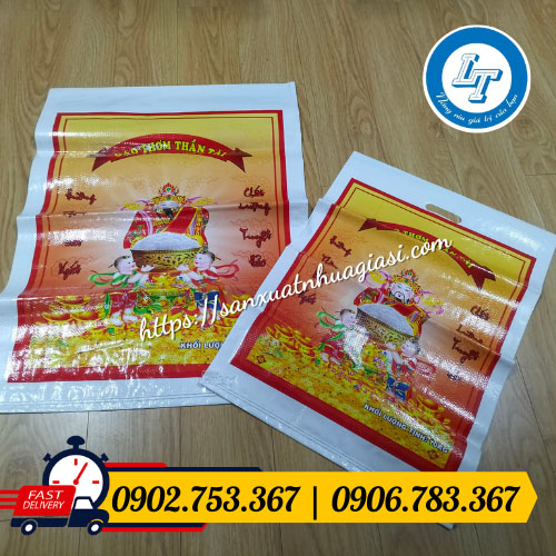 Bao tải đựng gạo in màu rõ nét, đẹp mắt Bao tải đựng gạo in màu rõ nét, đẹp mắt