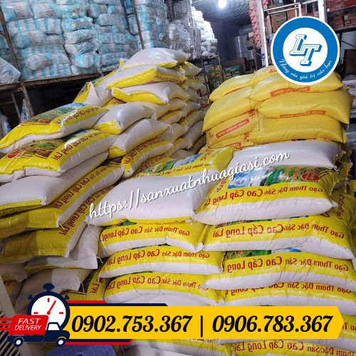 Bao tải logo ứng dụng đóng gói gạo Bao tải logo ứng dụng đóng gói gạo