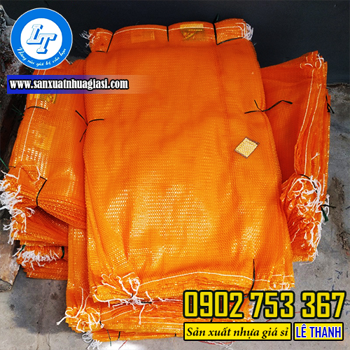 Bao tải lưới leno màu cam