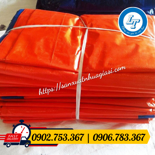 Bạt che công trình màu xanh cam Bạt che công trình màu xanh cam