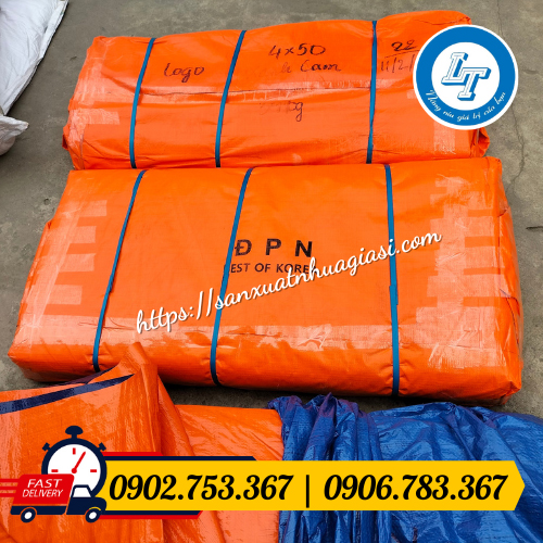 Bạt nhựa xanh cam 2 da hàn quốc Bạt nhựa xanh cam 2 da hàn quốc