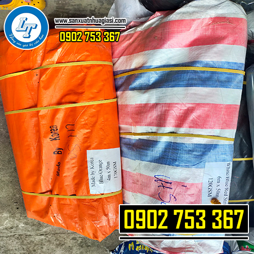 Bạt nhựa sọc 3 màu có kích thước đa dạng