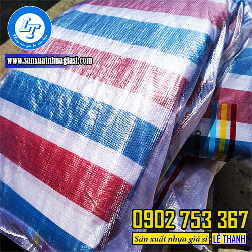 Bạt nhựa kẻ sọc công trình 3 màu