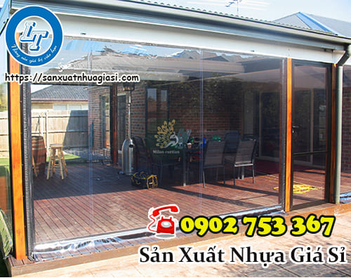 Bạt nhựa trắng trang trí cho quán cafe, chống ồn