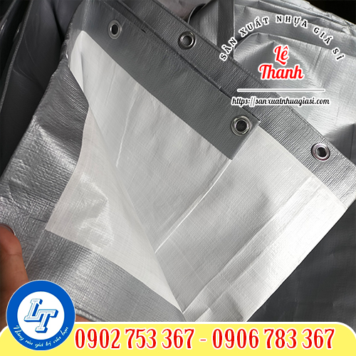 Tấm bạt nhựa xám trắng 2 da Tấm bạt nhựa xám trắng 2 da
