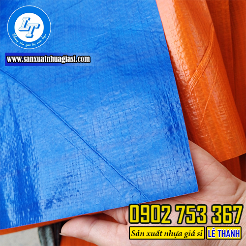 Bạt nhựa xanh cam 2 da