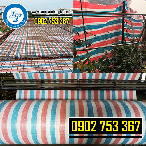Bạt kẻ sọc được dùng để che mưa nắng và lót công trình