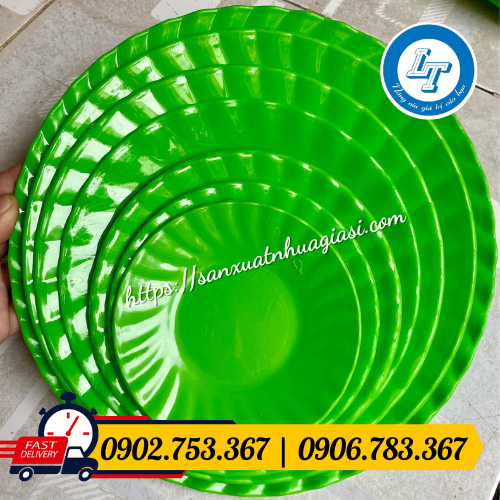 Bộ dĩa nhựa xanh giá rẻ Bộ dĩa nhựa xanh giá rẻ