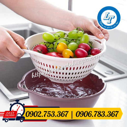 Bộ thau rổ nhựa thiết kế đa năng, sử dụng tiện lợi Bộ thau rổ nhựa thiết kế đa năng, sử dụng tiện lợi