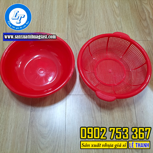 Bộ thau rổ nhựa có quai cầm Bộ thau rổ nhựa có quai cầm