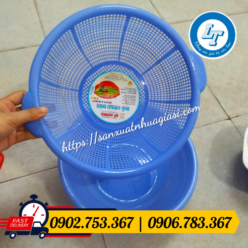 Bộ thau rổ nhựa có quai cầm 2 bên Bộ thau rổ nhựa có quai cầm 2 bên