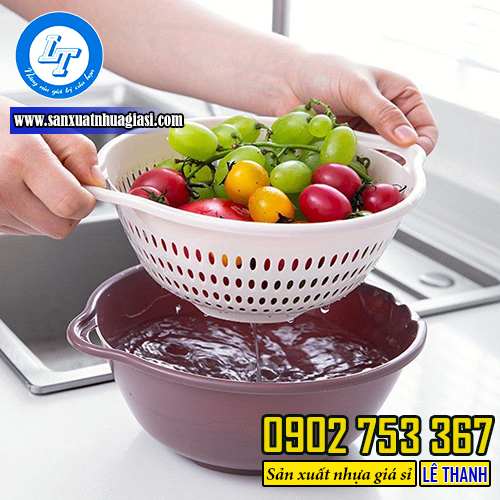 Bộ thau rổ nhựa thiết kế tiện lợi, đa năng Bộ thau rổ nhựa thiết kế tiện lợi, đa năng