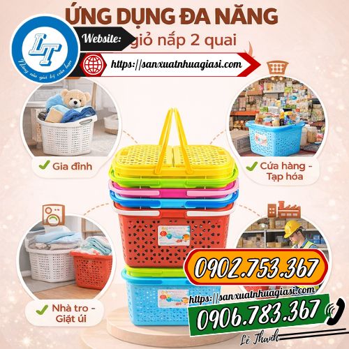 Ứng dụng của giỏ nắp có quai Ứng dụng của giỏ nắp có quai