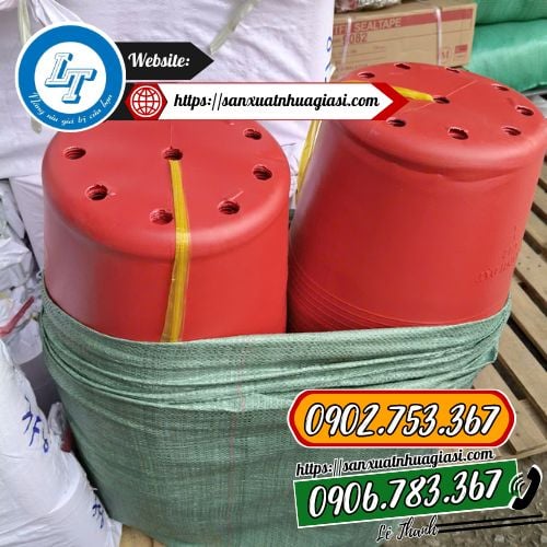 Chậu nhựa C12 màu đỏ kiện 100c Chậu nhựa C12 màu đỏ kiện 100c
