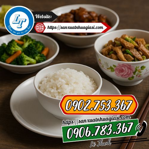 Chén nhựa mica được ứng dụng trong bữa ăn Chén nhựa mica được ứng dụng trong bữa ăn