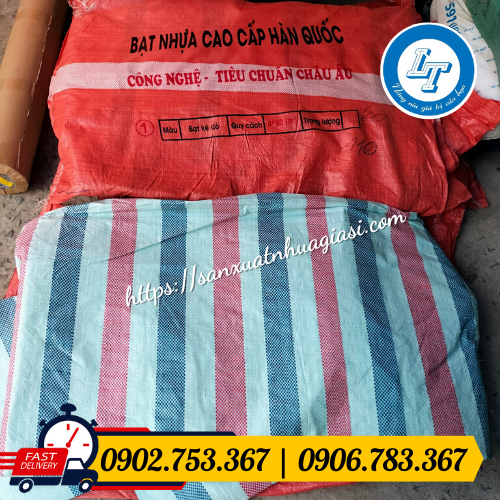 Cuộn bạt nhựa sọc 3 màu Cuộn bạt nhựa sọc 3 màu