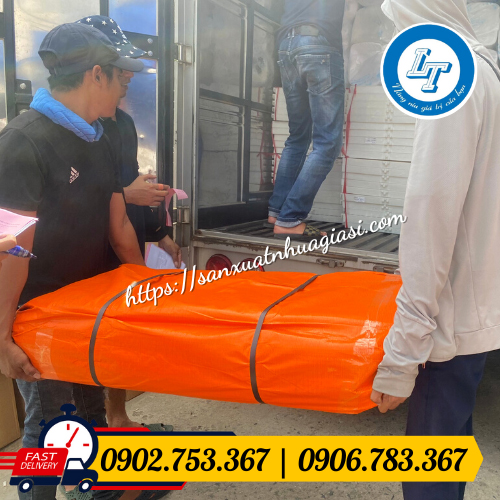 Giao bạt nhựa xanh cam giá sỉ rẻ Giao bạt nhựa xanh cam giá sỉ rẻ