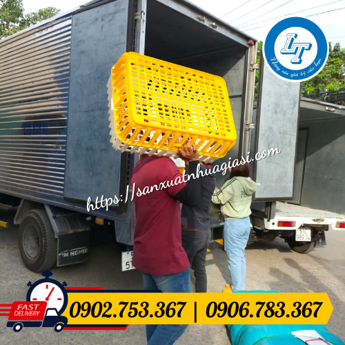 Giao hàng lồng nhựa nhốt gà Giao hàng lồng nhựa nhốt gà