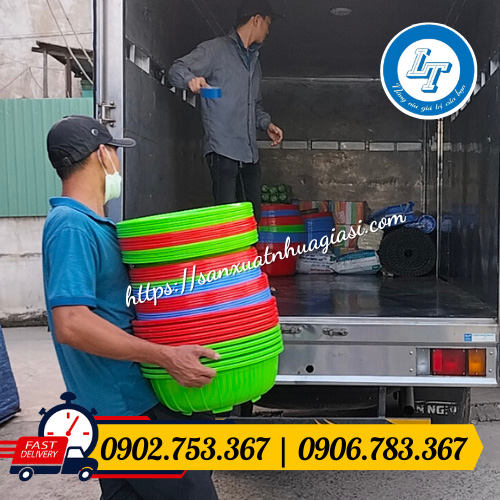 Giao bộ thau rổ nhựa kích thước lớn Giao bộ thau rổ nhựa kích thước lớn