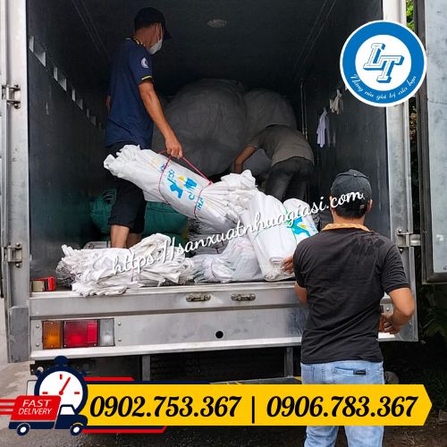 Hỗ trợ giao hàng bao tải in logo Hỗ trợ giao hàng bao tải in logo