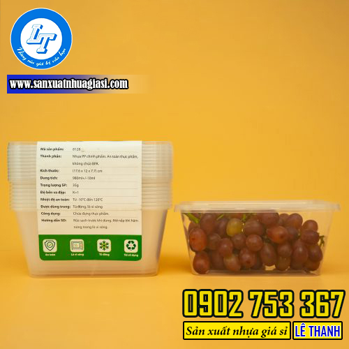 Hộp nhựa chữ nhật đựng thực phẩm Hộp nhựa chữ nhật đựng thực phẩm