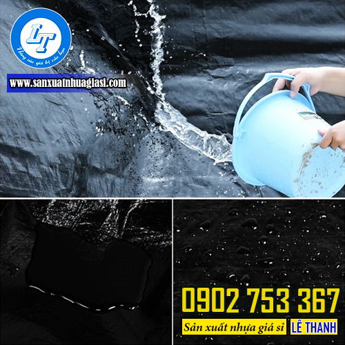 Bạt nhựa màu đen được sản xuất từ hạt pe đen nên có tính chống thấm cao