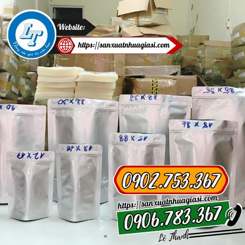 bảng kích thước của túi zip 2 mặt bạc bảng kích thước của túi zip 2 mặt bạc