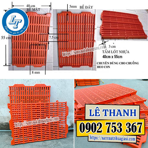 Kích thước của sàn nhựa heo con 40x55 cm
