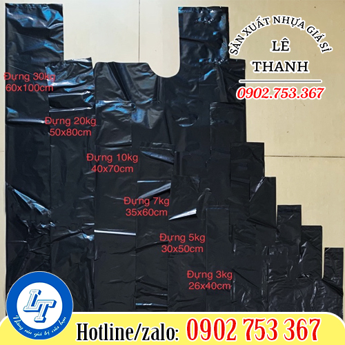Kích thước túi xốp bóng đen Kích thước túi xốp bóng đen