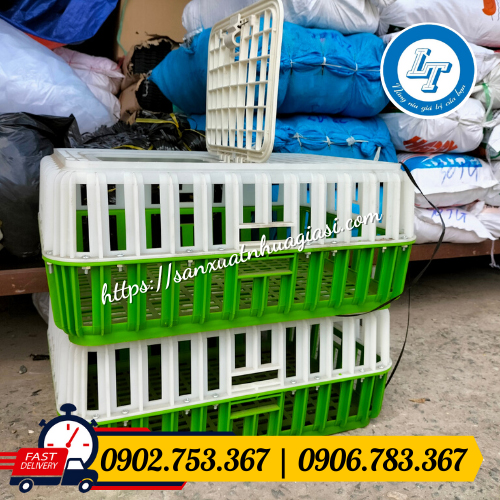 Lồng nhựa nhốt gà trắng xanh Lồng nhựa nhốt gà trắng xanh