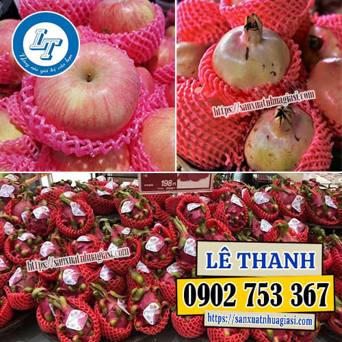 Lưới xốp bọc trái cây màu đỏ