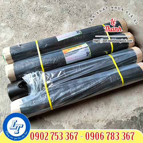 Màng nilon đen lót công trình cuộn 2m Màng nilon đen lót công trình cuộn 2m