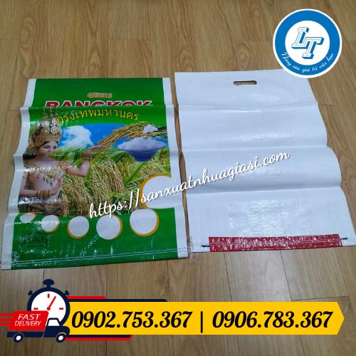 Cấu tạo mặt trước và sau bao gạo đục lỗ Cấu tạo mặt trước và sau bao gạo đục lỗ