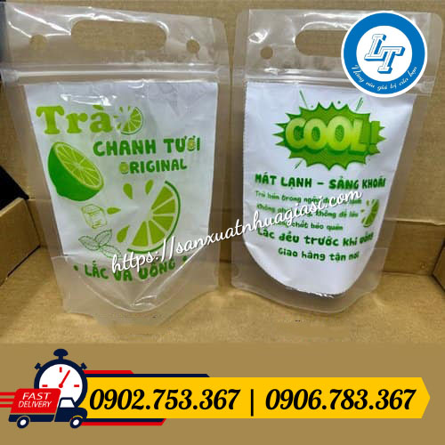 Mẫu mã túi zip trà chanh in 2 mặt Mẫu mã túi zip trà chanh in 2 mặt