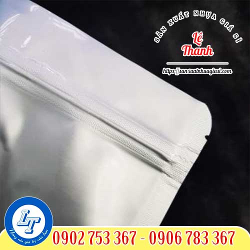 Mép khóa zip chắc chắn của túi zip 2 mặt bạc Mép khóa zip chắc chắn của túi zip 2 mặt bạc